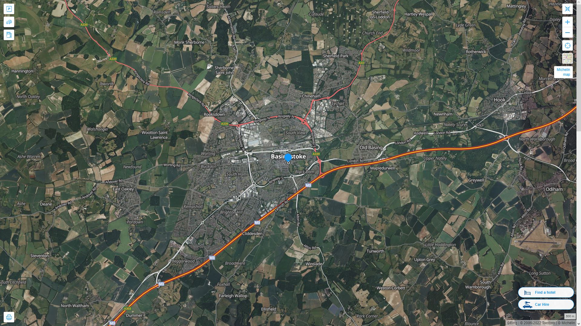 Basingstoke Highway and Road Map with Satellite View